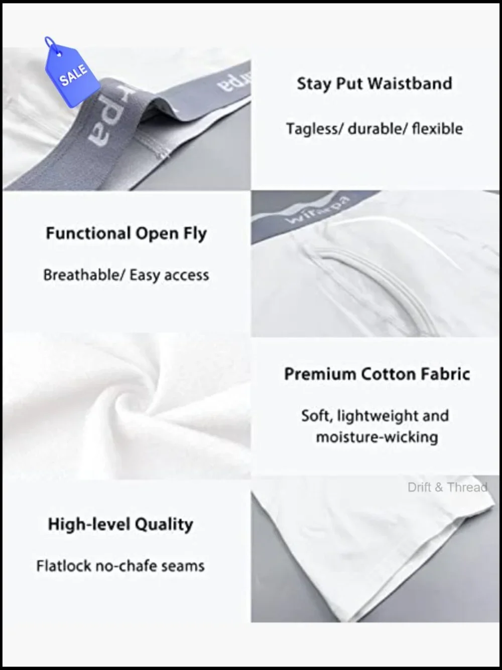 Men's Boxer Briefs Cotton Stretch Underwear Open Fly Tagless 4 Pack XL